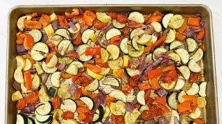 Easy Roasted Summer Vegetables  Perfect Every Time [upl. by Xylon727]