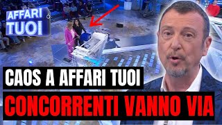 CONCORRENTI LASCIANO LA DIRETTA DI AFFARI TUOI PRIMA DEL TERMINE [upl. by Elime989]