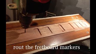 SUTOR arch top shredder part 9 the fretboard  using a pin router jig [upl. by Adnorahc920]