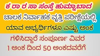 KSRTC ಚಾಲನಾ ವೃತ್ತಿ ಪರಿಕ್ಷೆ 2024 ಅಭ್ಯರ್ಥಿಗಳ ಸಂಪೂರ್ಣ ವೈಯಕ್ತಿಕ ಅಂಕಗಳು MARKS [upl. by Alyehs733]