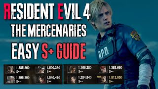 HOW TO GET S in THE MERCENARIES in RESIDENT EVIL 4 REMAKE RPD LEON COSTUME [upl. by Jonah]