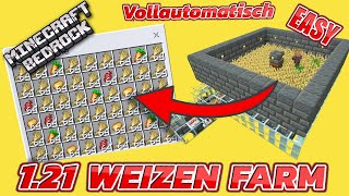 Vollautomatische Weizenfarm Minecraft Bedrock 121 ¦ Daedal Craft [upl. by Layne]