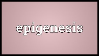 Epigenesis Meaning [upl. by Anauqaj]