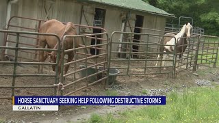 Gallatin horse sanctuary seeking help following destructive storms [upl. by Epner]