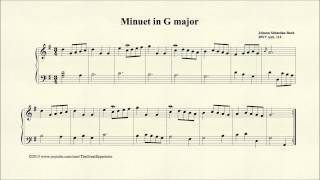 Bach Minuet in G major BWV Anh 114 Piano [upl. by Gellman]