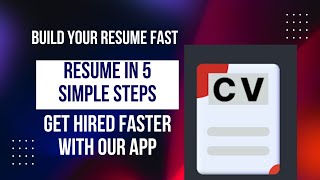 Quick amp Easy Resume Builder Tutorial for beginner [upl. by Pillyhp509]