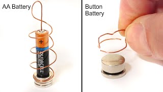 DIY Button Battery Homopolar Motor  Science Experiment [upl. by Reckford]