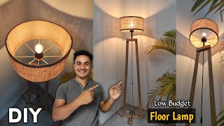 Make a Floor Lamp at Home  Low Budget DIY [upl. by Strohben595]