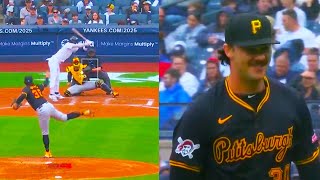 Paul Skenes Final Pitch of Rookie Season Strikes out Jazz Chisholm Jr  Yankees Pirates Highlights [upl. by Nekciv]