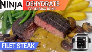 NINJA FOODI 15 in 1 DEHYDRATE FILET STEAK  Can we create a Pink Tender Steak using this method [upl. by Heim]