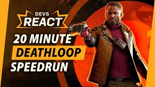 Deathloop Developers React to 20 Minute Speedrun Arkane Studios [upl. by Immij951]