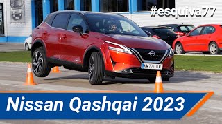 Nissan Qashqai ePOWER 2023  Maniobra de esquiva moose test y eslalon slalom  km77com [upl. by Holds653]