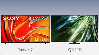 Samsung QN90D vs Bravia 7  43inch To 98inch MiniLED Smart TVs [upl. by Yecrad956]