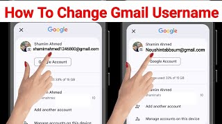 how to change gmail id name in Mobile How To Change Email id and Username [upl. by Anhoj603]