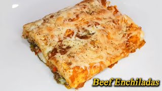 Cheesy Beef Enchiladas Recipe [upl. by Atikir]