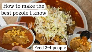 Vanessa Rojas  HOW TO MAKE RED POZOLE  PORK MEAT POZOLE feeds 24  pozole Chile rojo de puerco [upl. by Eindys108]