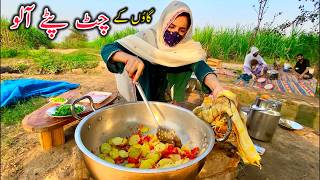 Spicy Dry Potato Recipe  Sukhi Aloo Ki Sabji  Pakistan Village Food [upl. by Itnahs]