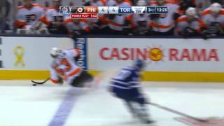 Flyers Shayne Gostisbehere Trip Versus Toronto quotWhy the Fck Notquot [upl. by Ardnalahs]