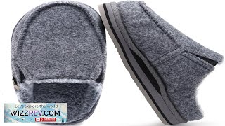 ONCAI Mens Clog Slippers with Arch Support Stripe Faux Fur CottonBlend HighDensity Review [upl. by Glynis]