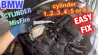 BMW 328i MisFire FIX Cylinder Ignition coil Cylinder 1 to 6 MisFire FIX [upl. by Nilrah]