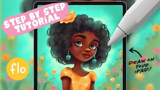 You Can Draw This Girl Character in PROCREATE  Step by Step Procreate Tutorial [upl. by Antebi]