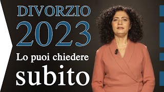 Divorzio 2023 lo puoi chiedere subito [upl. by Naitsirc]