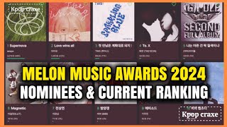 Melon Music Awards 2024 Nominees amp Current Ranking [upl. by Erdnaed585]