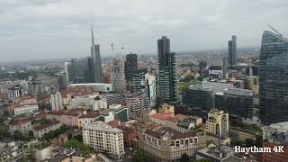 Milan City  By Drone 4K Footage Of Milano Skyline Italy [upl. by Faustina930]