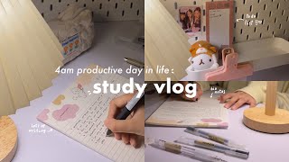 4am productive study vlog 📝🍮waking up early studying biology journaling coffee  more [upl. by Hackney]