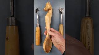 Hand carving wooden spoon horseinspired woodcarving handmade [upl. by Graff]