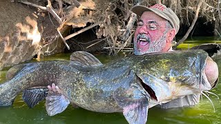 NOODLING MASSIVE CATFISH😳 w AdrenalineRushAdventures Pt 1 [upl. by Kreindler]