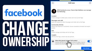 How To Change Facebook Page Ownership Full Guide [upl. by Musihc]