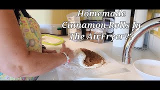 NEWMaking Cinnamon Rolls In An Air Fryer Using My 5 Minute No Knead DoughAIRFRYERRECIPES [upl. by Bathsheeb]