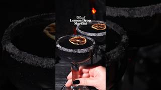 Halloween Cocktail Inspo  Black Lemon Drop Martini Recipe with Edible Glitter [upl. by Ofloda]