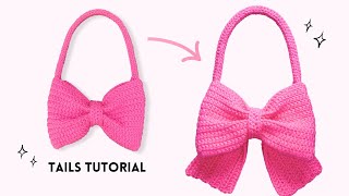 crochet bow bags tails tutorial by Biyabimi  beginner friendly  cozy crochet series EP 4 PART 2 [upl. by Mumford]