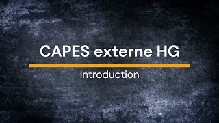 CAPES externe HG  0 Introduction [upl. by Ahsiri]