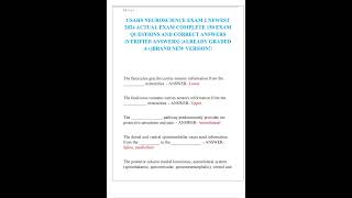 USAHS NEUROSCIENCE EXAM 2 NEWEST 2024 ACTUAL EXAM COMPLETE 150 EXAM QUESTIONS AND CORRECT ANSWERS VE [upl. by Gaudette]