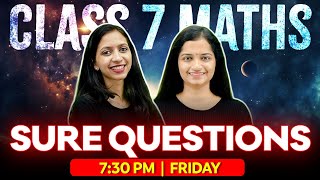 Class 7 Maths Public Exam  Sure Questions  Exam Winner Class 7 [upl. by Ariaz]