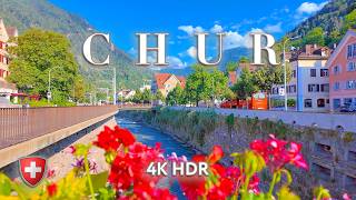 Switzerland Chur 🇨🇭 Exploring the Beauty of Graubünden 4K HDR  OLDEST CITY Evening Walking tour [upl. by Ssac]