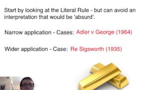 AS Law Lecture Statutory Interpretation 1 [upl. by Amathist]