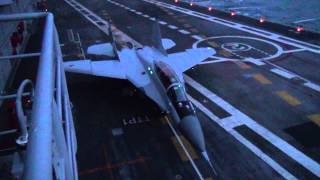 MiG29KUB Night Takeoff From Vikramaditya [upl. by Ennaer641]