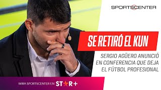 quotHE DECIDIDO DEJAR DE JUGARquot ENVUELTO EN LLANTO EL KUN AGÜERO SE RETIRÓ DEL FÚTBOL [upl. by Yelahc]