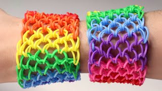 Rainbow Loom English  DRAGON SCALE BRACELET  Loom Bands easy how to DIY Tutorial [upl. by Lusty]