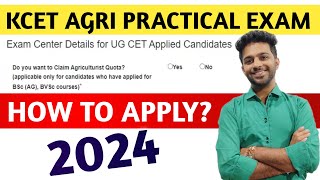 How to apply for KCET AGRI PRACTICAL EXAM 2024  KCET practical exam date 2024  Study materials [upl. by Essila713]