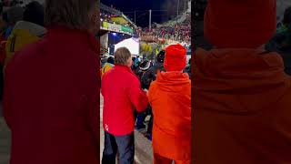 Franz Klammer verfolgt Manuel FellerFahrt beim RTLNightrace in Schladming 23012024 [upl. by Erlene]