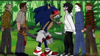 Sonic exe VS Jason Voorhees Jeff killer Freddy Kruger Michael Myers Leatherface Jason Voorhees dc2 [upl. by Danette]