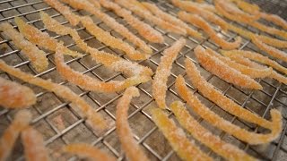 How to Make Candied Orange Peel Slivers Cooking with Kimberly [upl. by Schott]