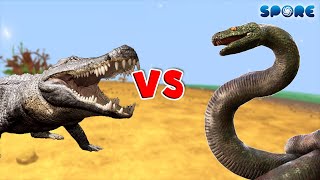 Deinosuchus vs Titanoboa  Prehistoric Beast Deathmatch S1E9  SPORE [upl. by Awhsoj482]