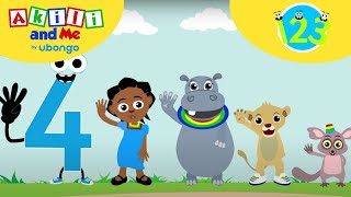 Hello NUMBER 4 Count with me  Learn to Count with Akili and Me  Learning videos for toddlers [upl. by Ennairol]