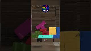 CARDBOARD TETRIS shorts blender puzzle tetris softbodytetris cardboard alphabetlore [upl. by Barcus329]